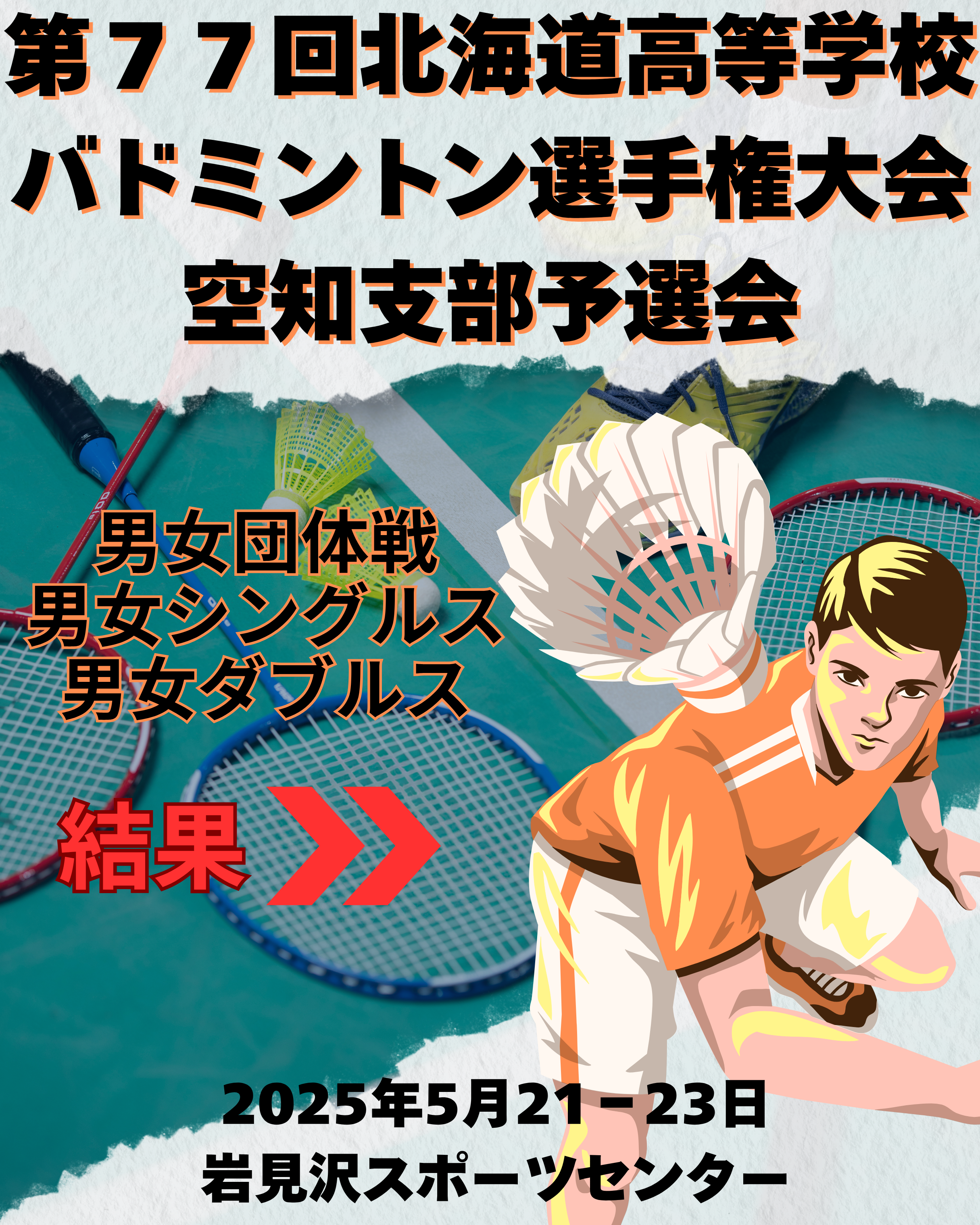 第77回北海度高等学校バドミントン選手権大会空知支部予選会