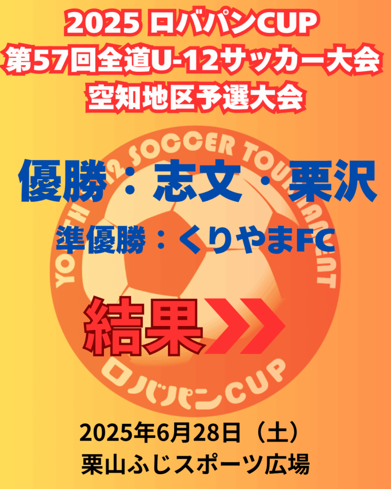 2025ロバパンCUP第57回全道U12サッカー大会空知地区予選大会