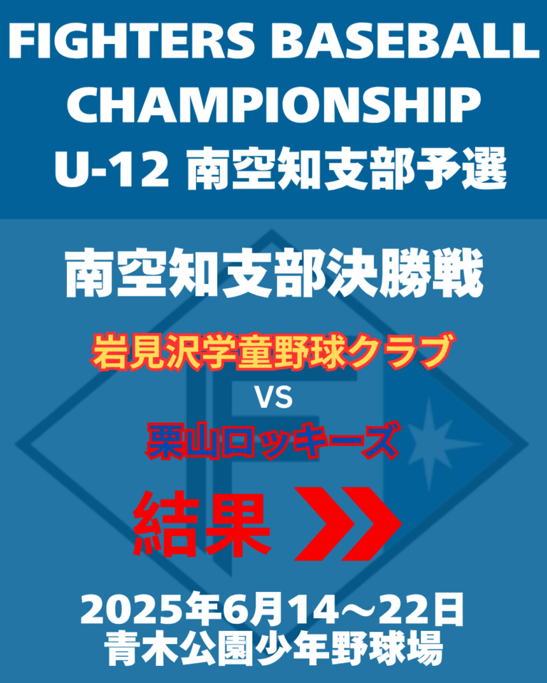 FIGHTERS BASEBALL CHAMPIONSHIP U12南空知支部予選