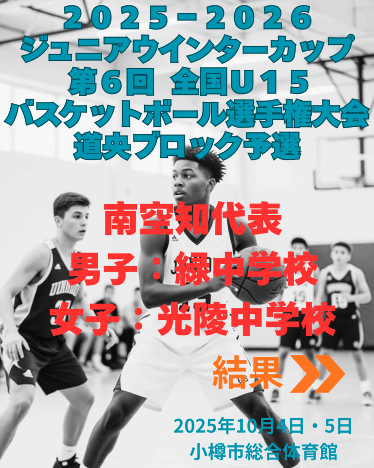 ジュニアウインターカップ２０２５－２０２６ 兼  第６回全国Ｕ１５バスケットボール選手権大会道央ブロック予選